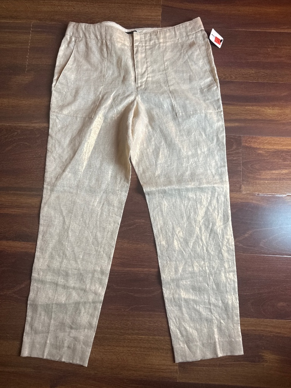 J CREW Metallic Gold Linen Pants Size 6